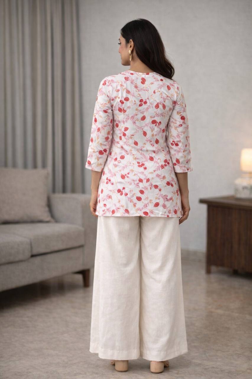 casual ethnic kurti palazzo set for women