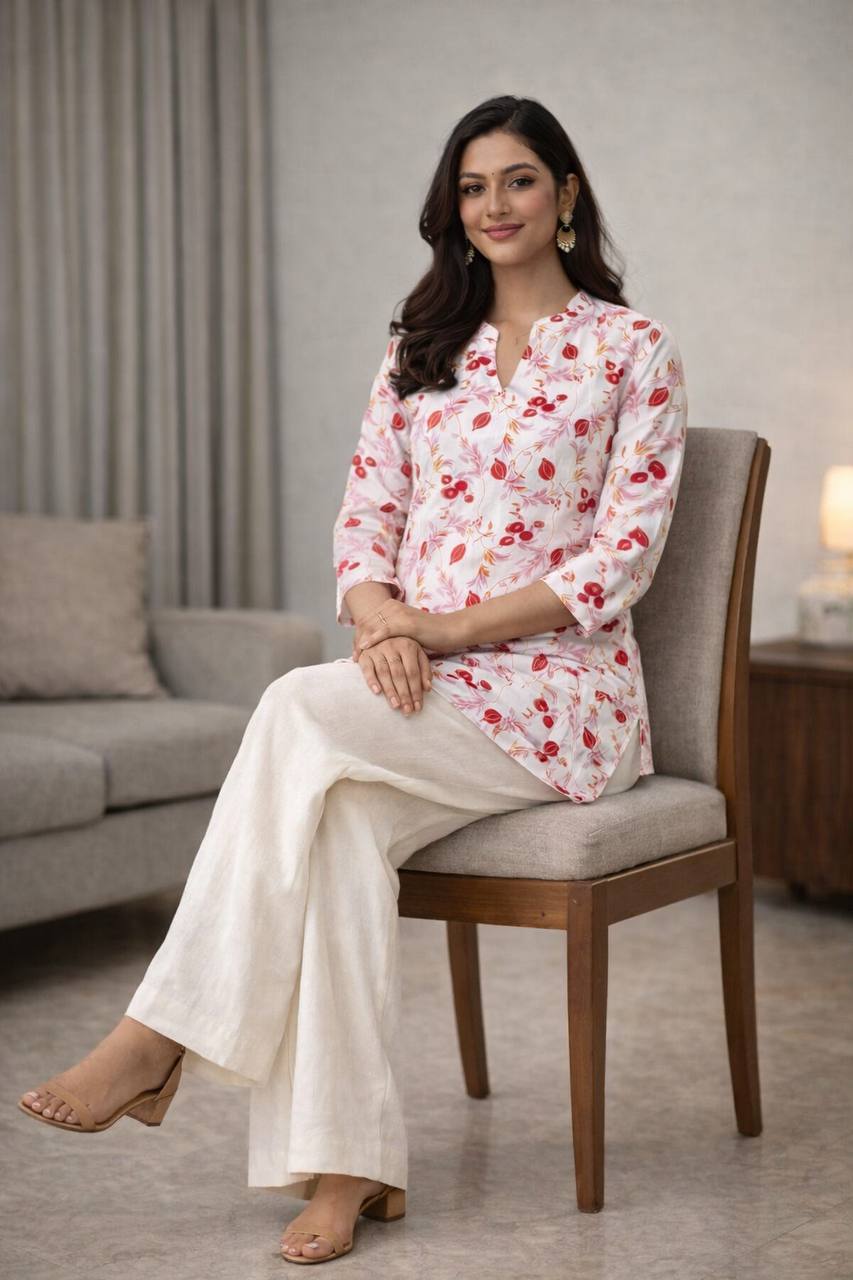 floral kurti palazzo daily wear outfit
