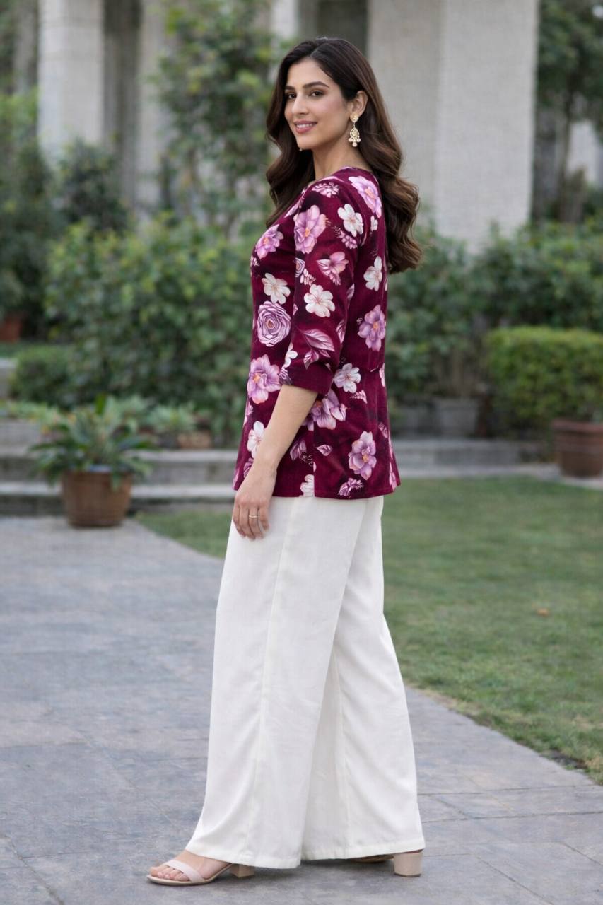 stylish casual kurti palazzo co ord set for women