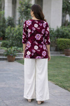 designer floral kurti with palazzo for daily wear