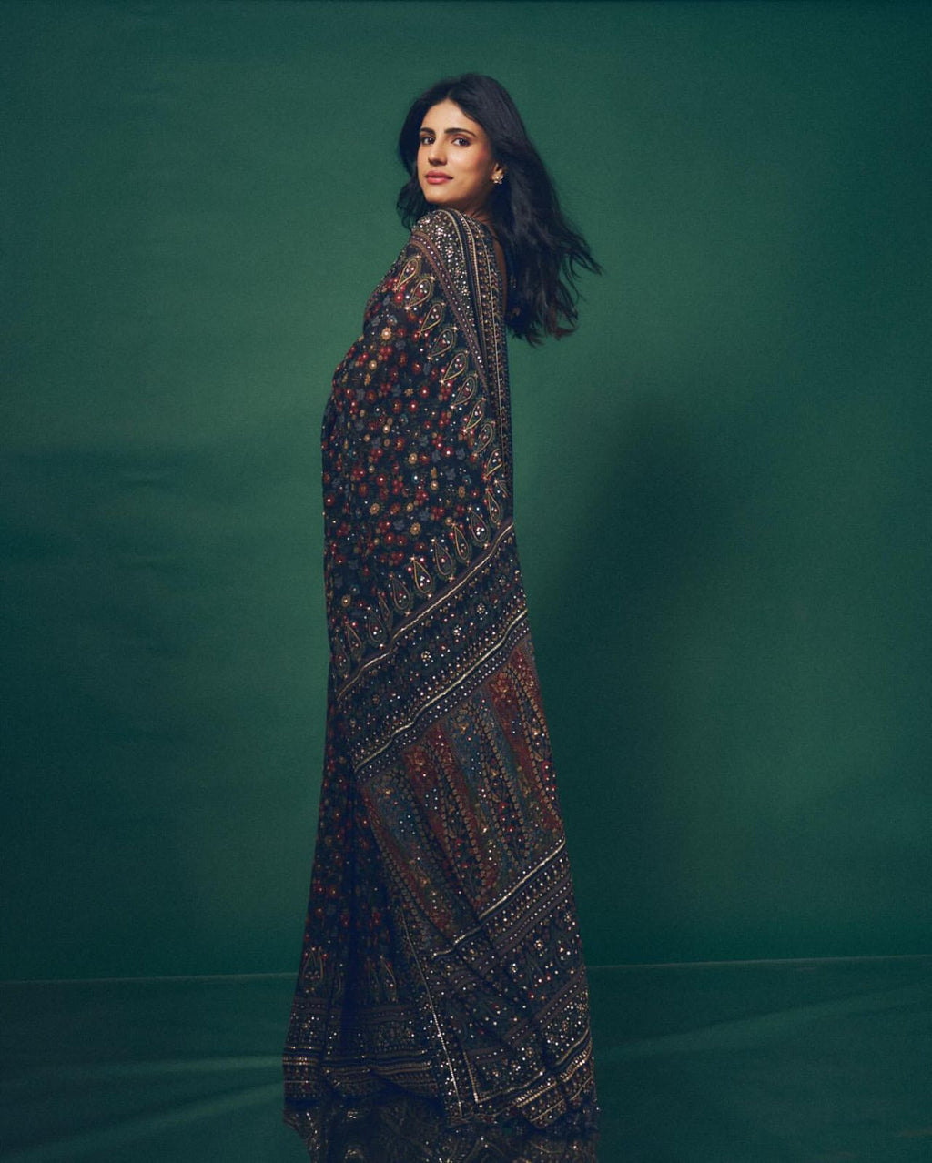 printed designer party wear saree