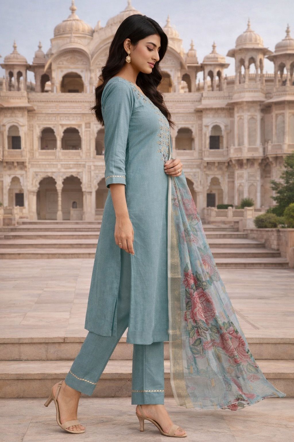 designer indian suit set blue  