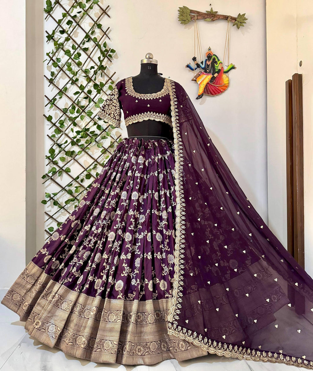 heavy embroidery lehenga set  