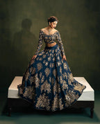 navy blue designer lehenga choli  