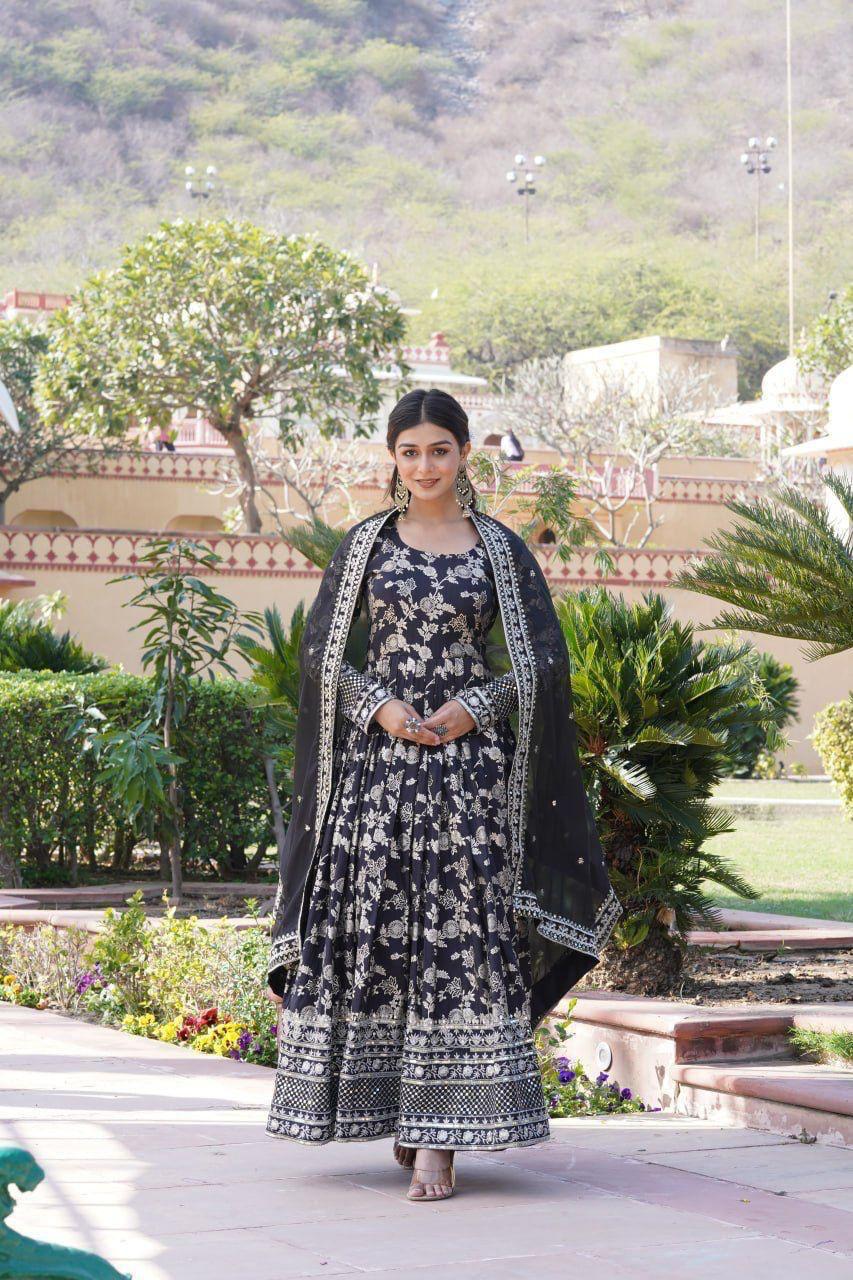 sequins embroidery gown  