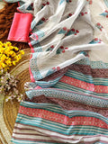 cotton linen saree  
