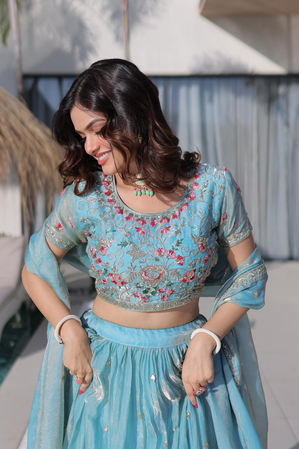 wedding lehenga outfit closup