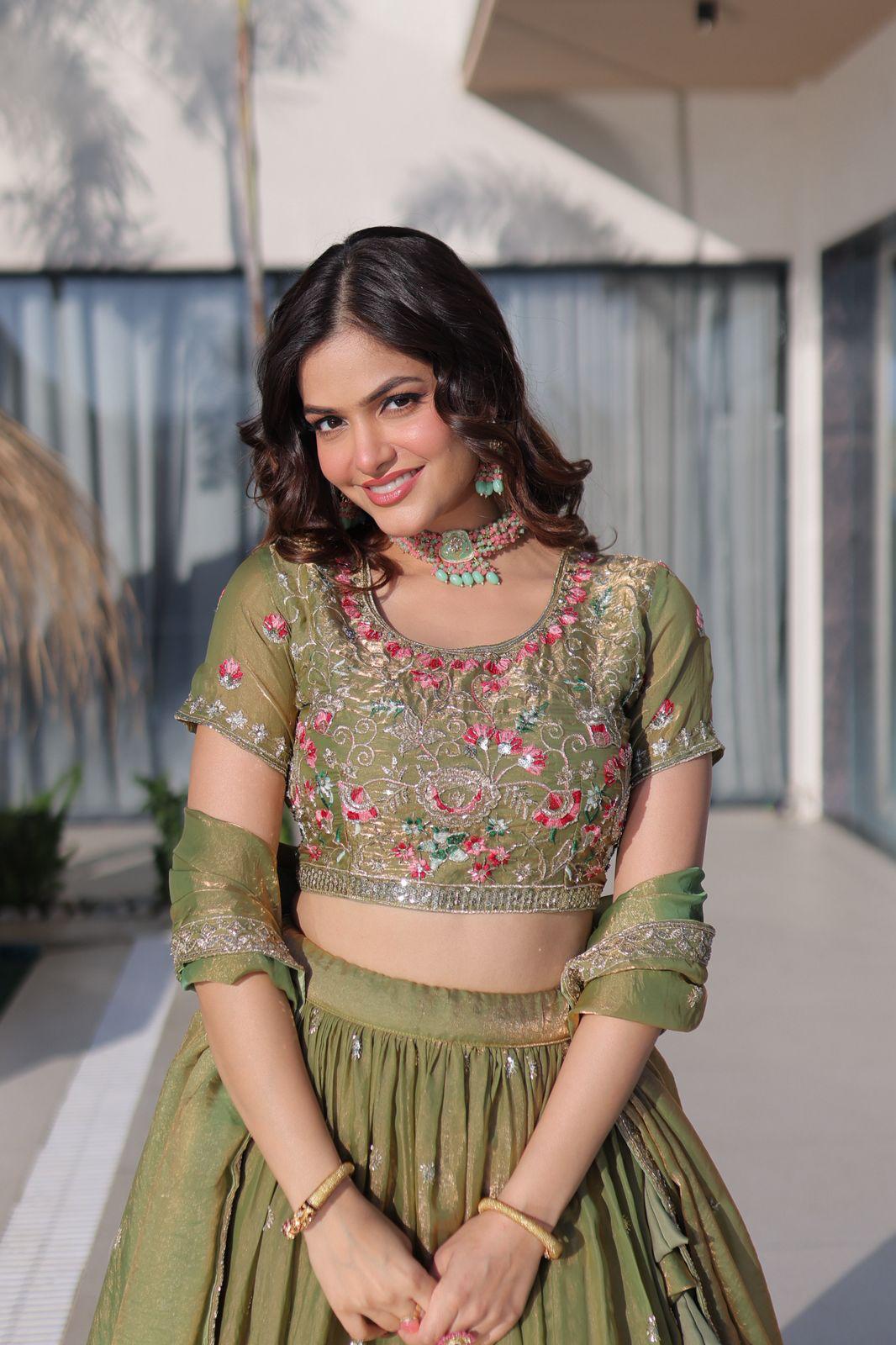 wedding lehenga outfit closup