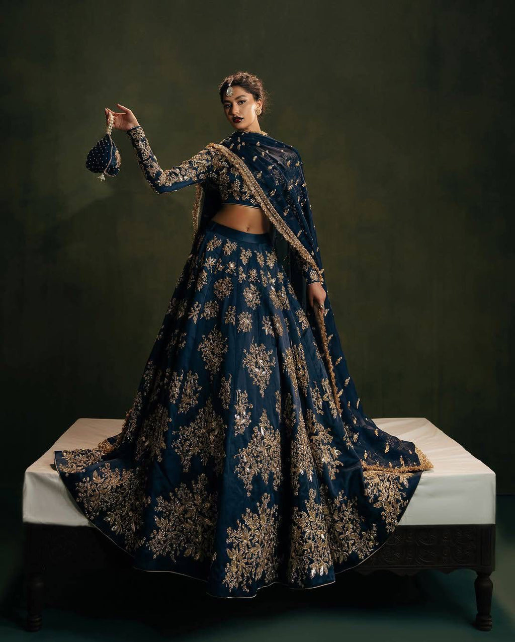 heavy embroidery lehenga set  
