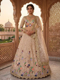 beige bridal lehenga  
