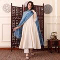 chanderi kurti blue dupatta
