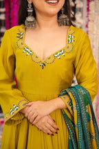chanderi silk gown
