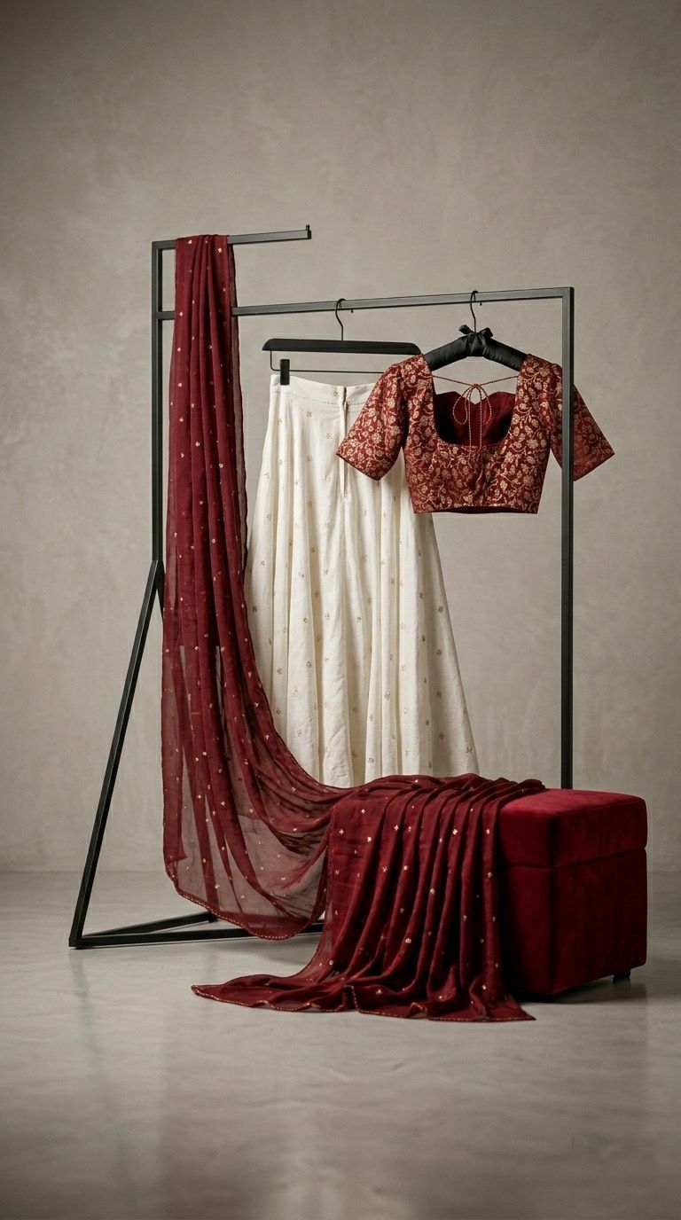 Chinnon silk lehenga with heavy flare and elegant flow
