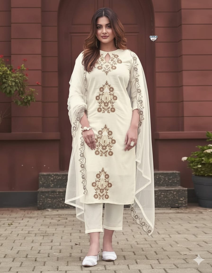 rayon kurti set with dupatta  
