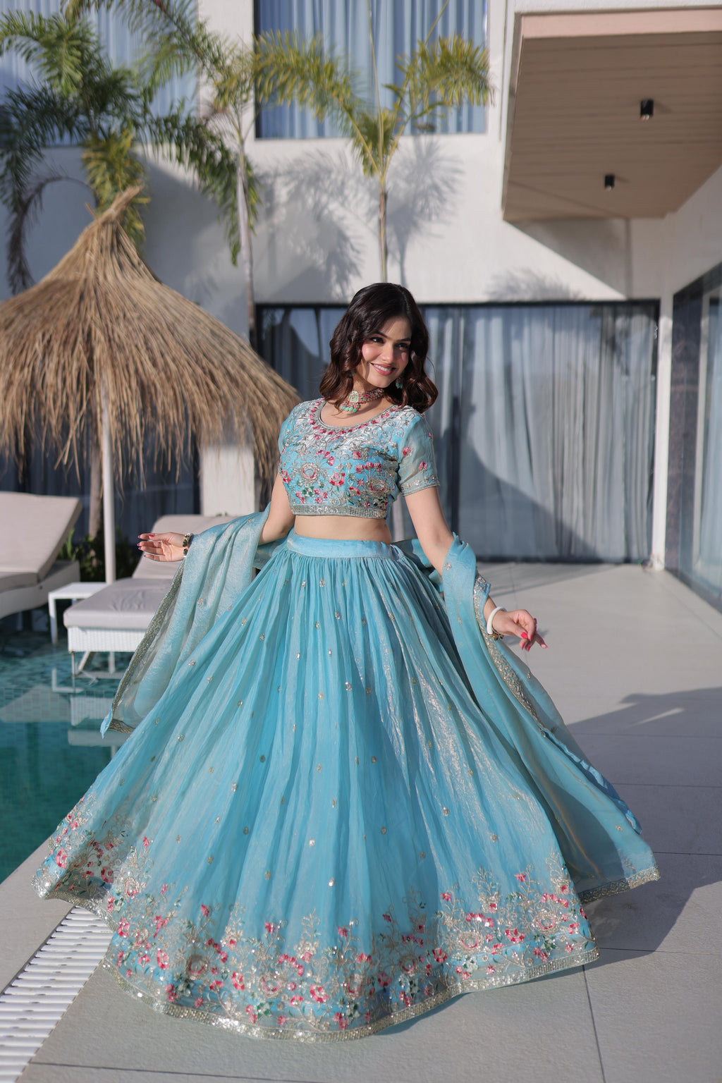 embroidered lehenga set
