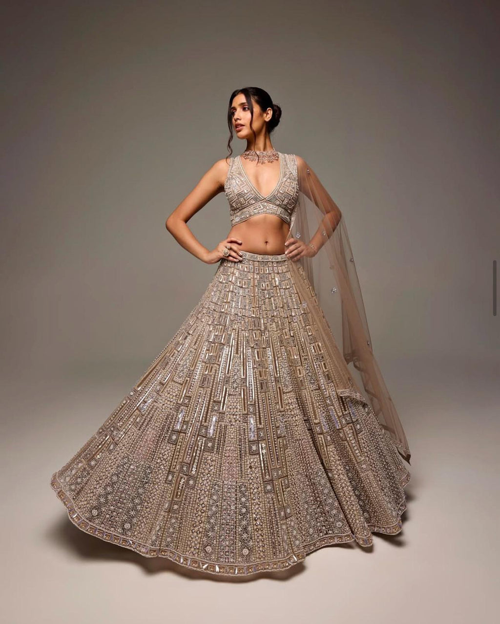 bridal net lehenga  