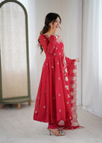 party wear red dress
