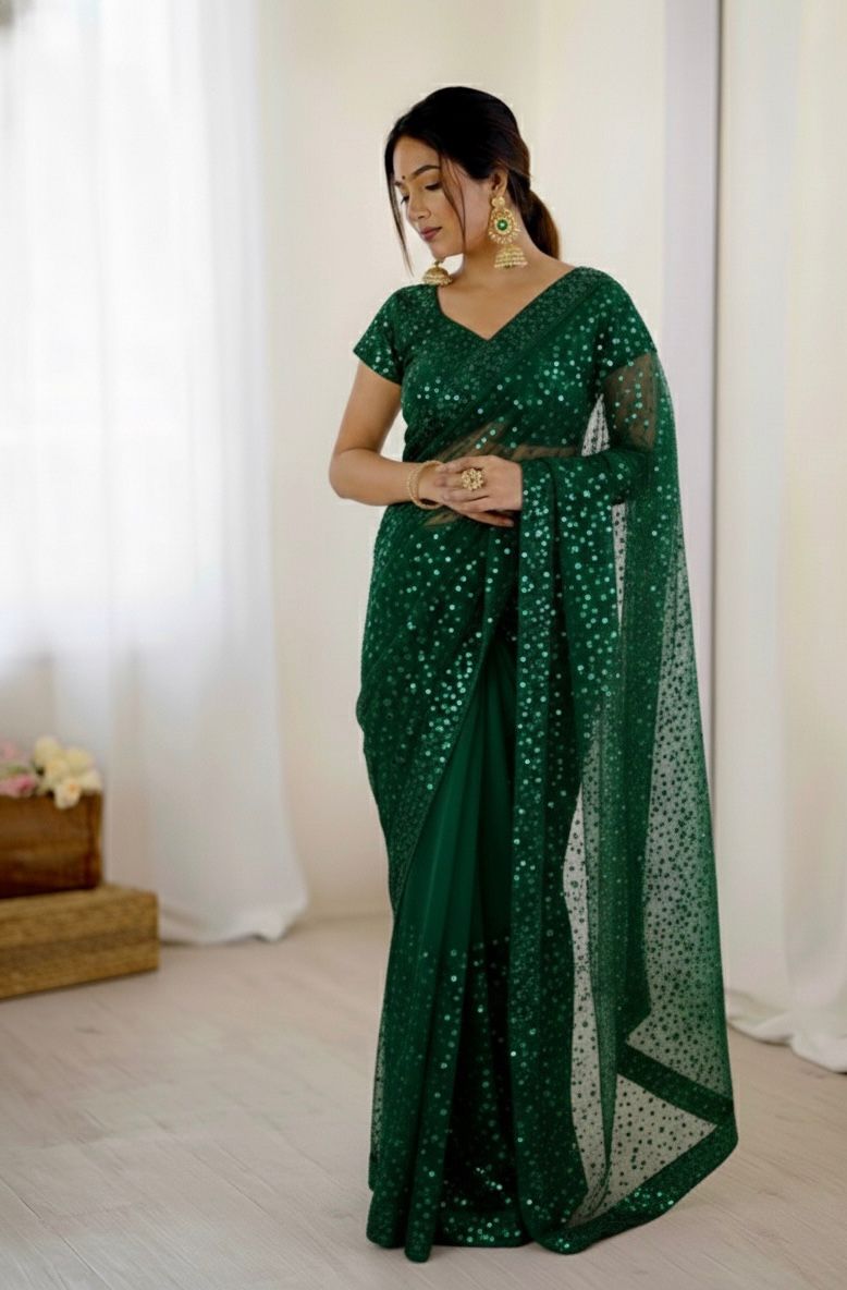 designer saree sequins