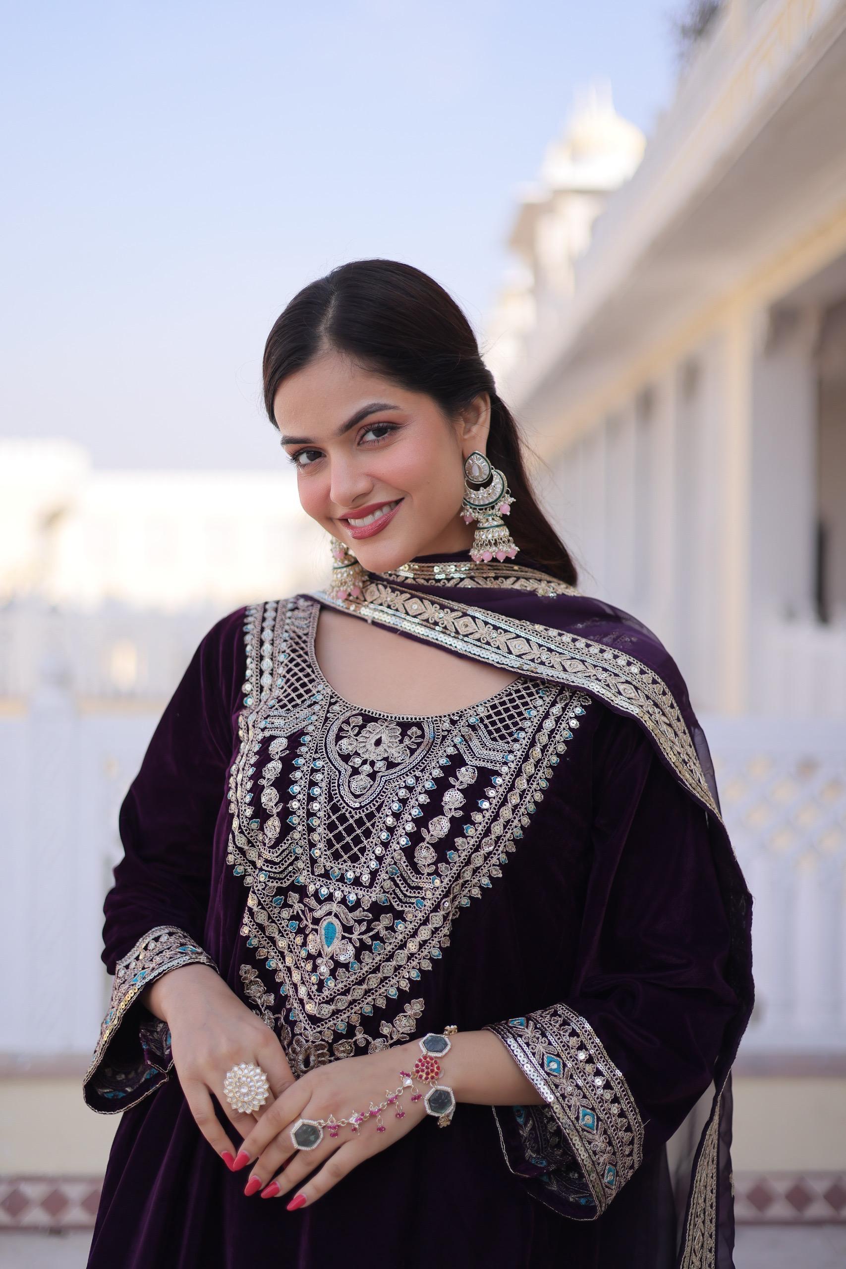 Eid special velvet dress for women
