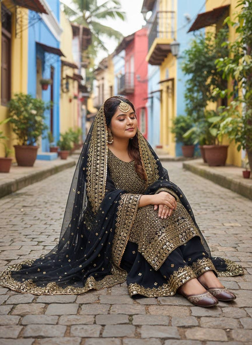 embroidered ethnic suit  
