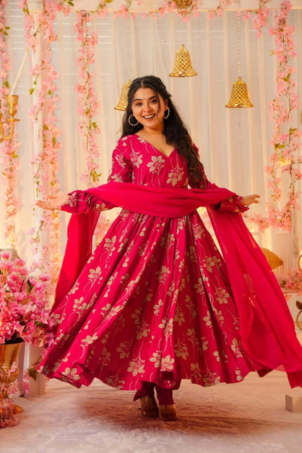 floral anarkali dress
