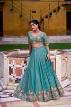 floral embroidery lehenga  