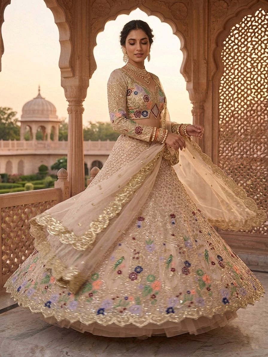 heavy embroidery lehenga
