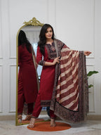 Jaipuri cotton suit set with printed dupatta for office wear