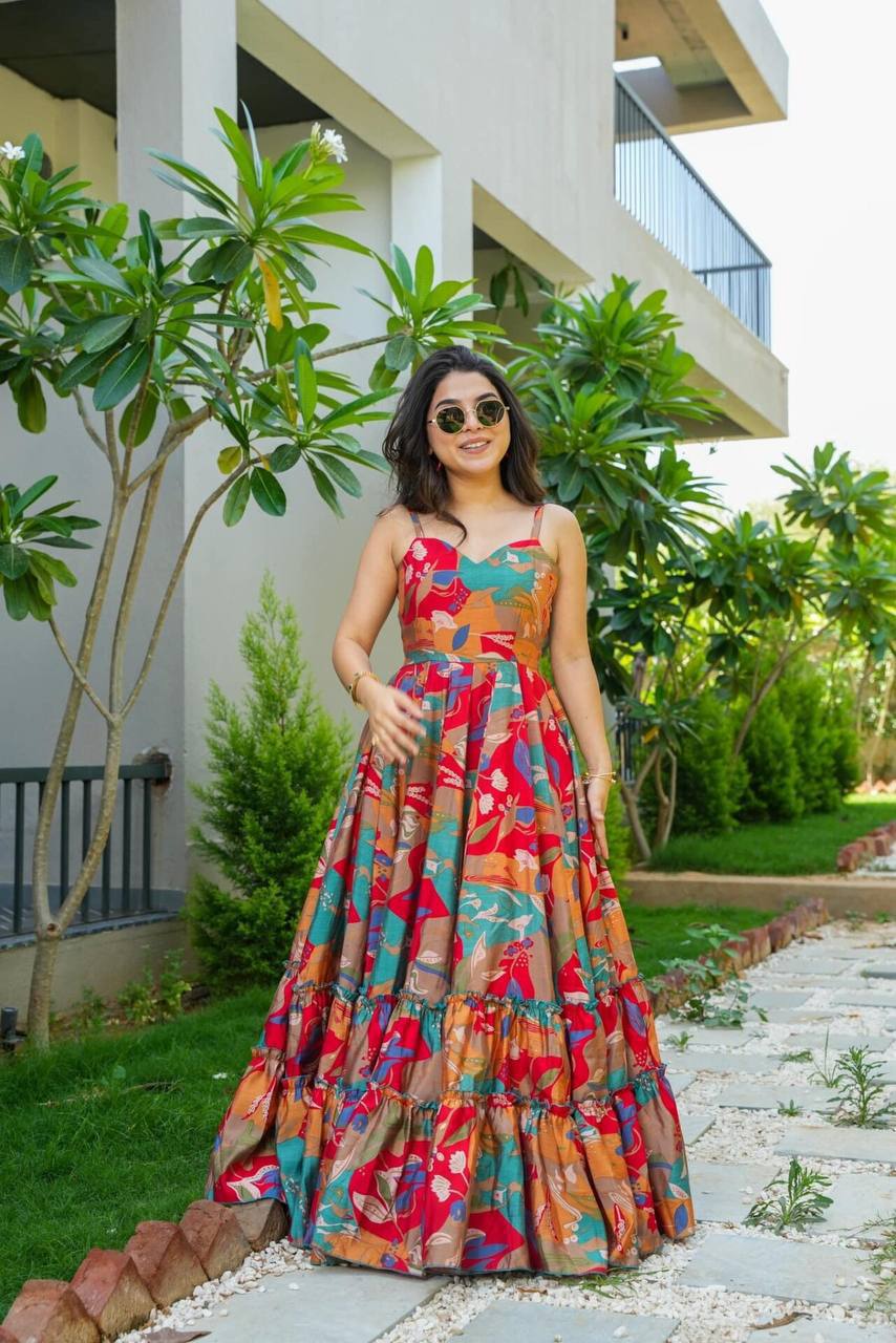 multicolor maxi dress  
