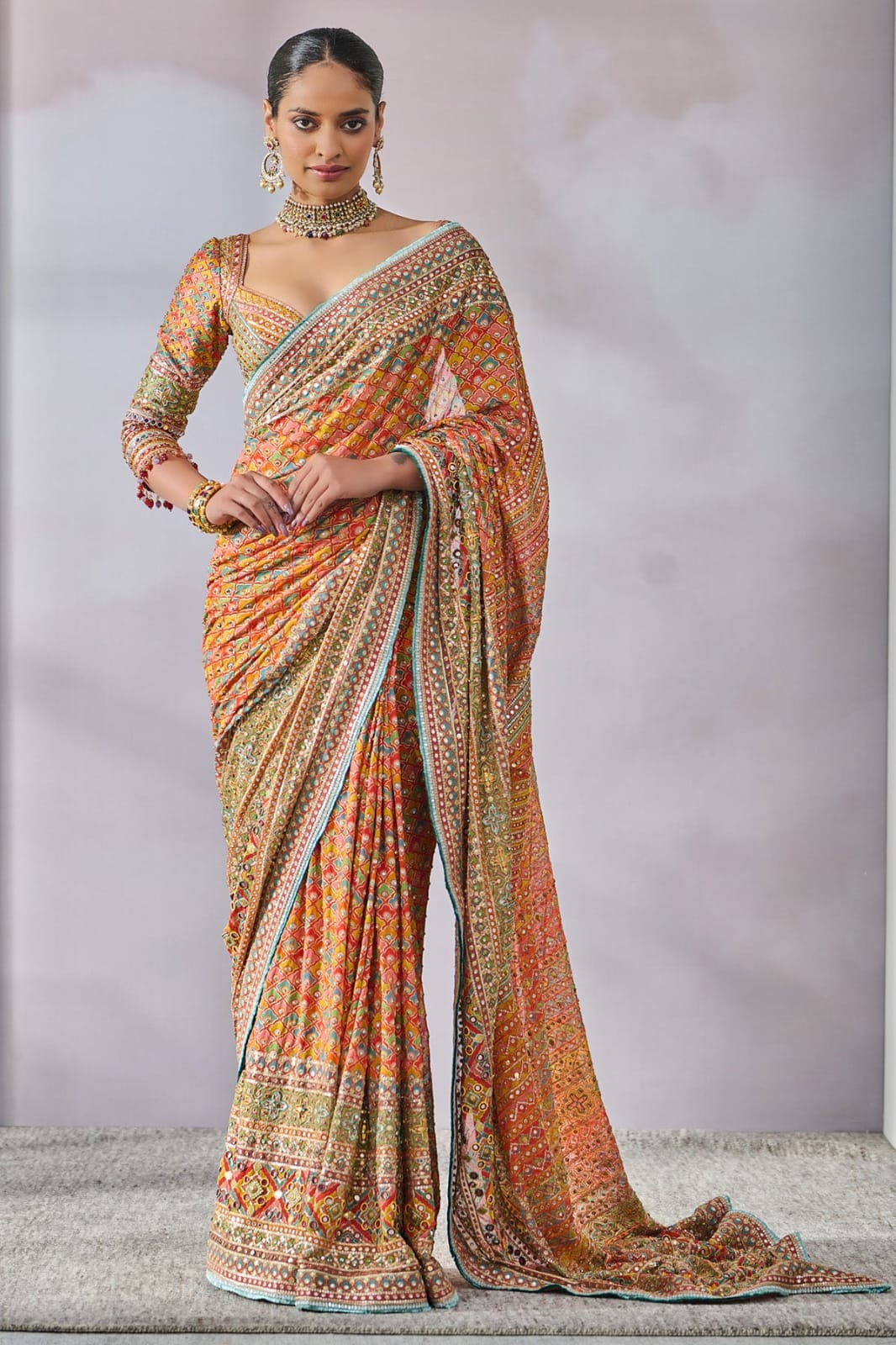 Designer festive saree India
