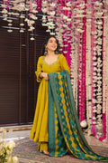 mustard anarkali dress
