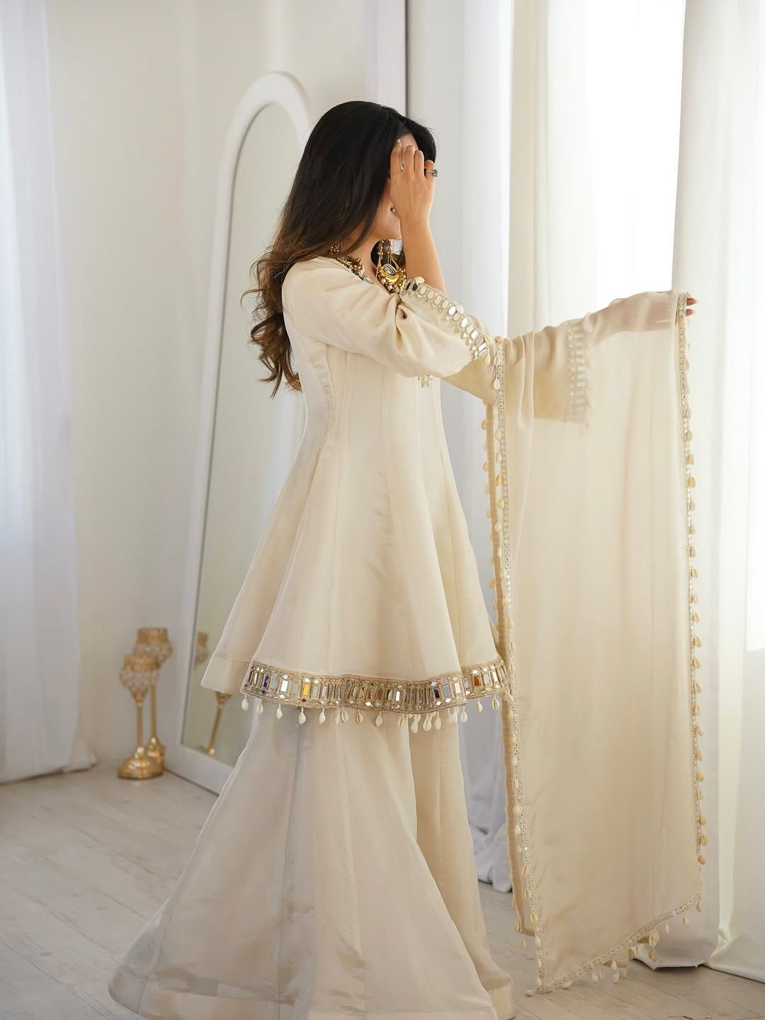 Flared sharara set for festive wear
