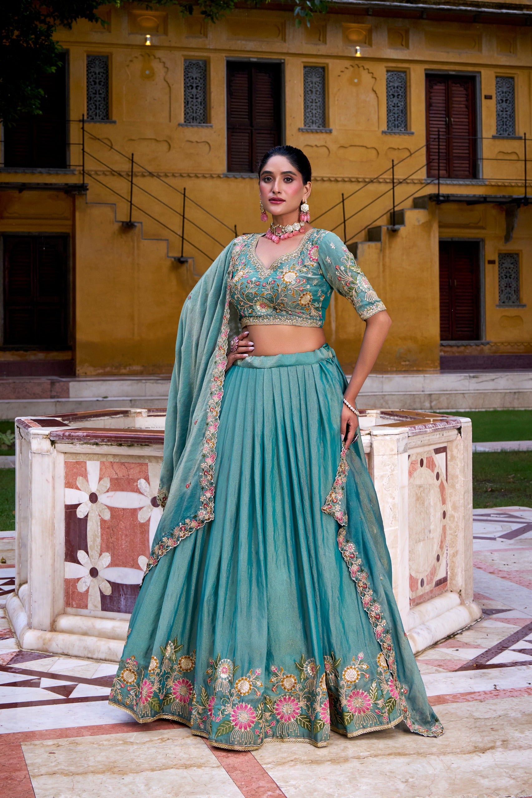 pastel green lehenga choli  