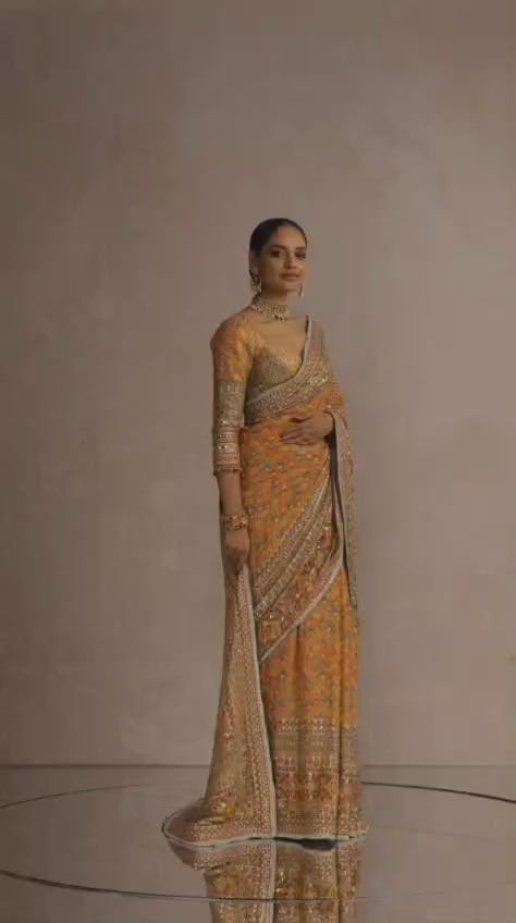 Mirror work saree for women
