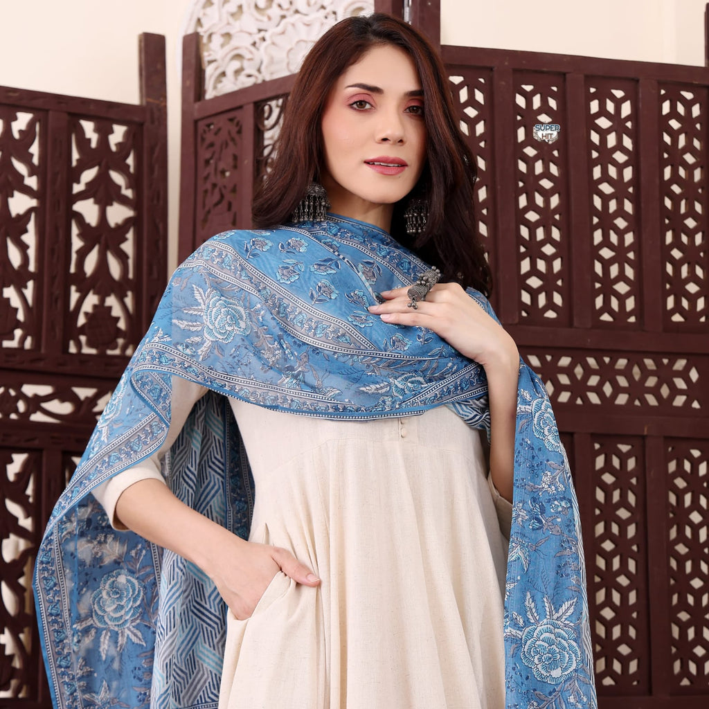 printed dupatta kurti set
