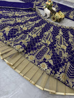 heavy embroidery wedding lehenga with cancan