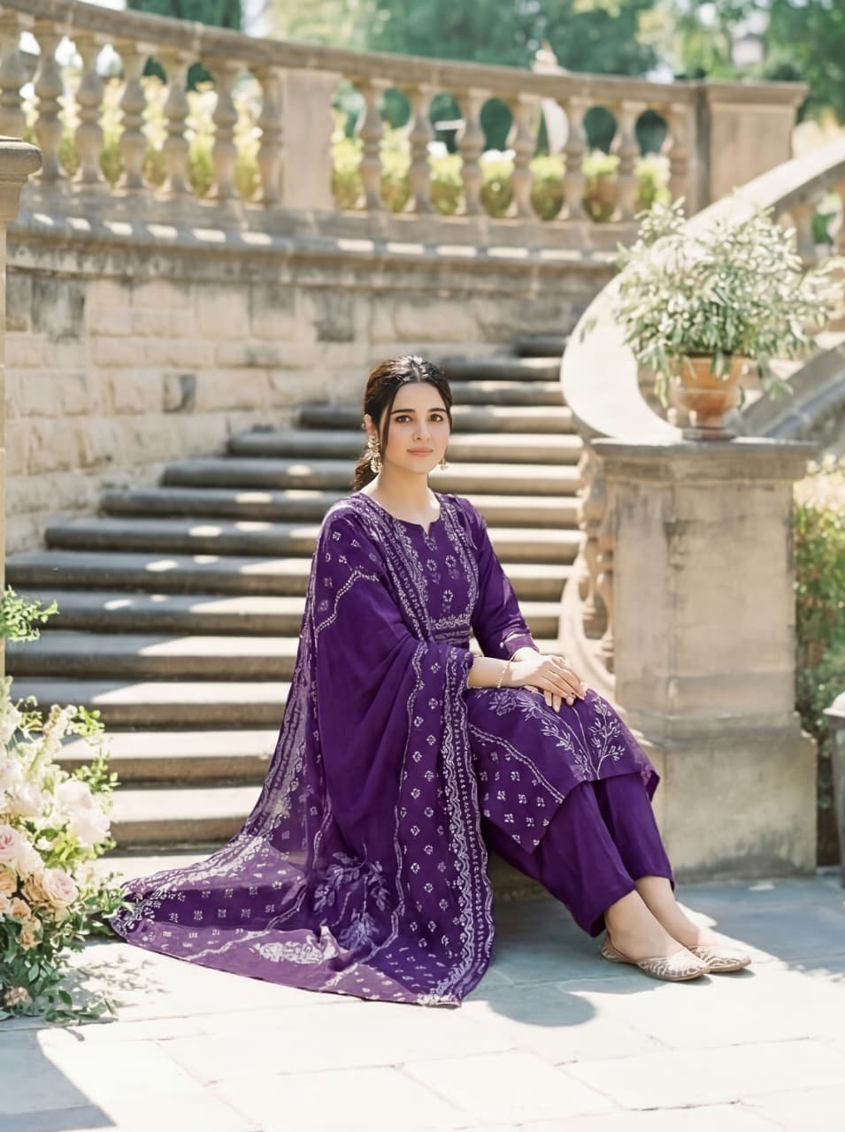 muslin kurta set for women  
