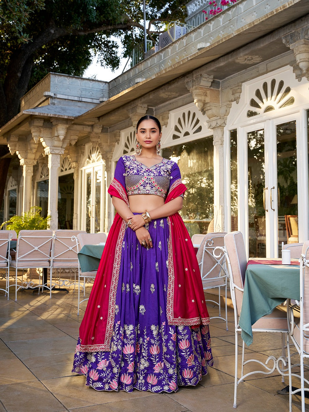 purple lehenga
