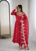 red anarkali gown
