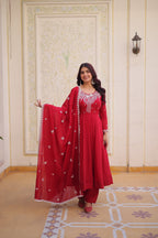 embroidered gown dupatta
