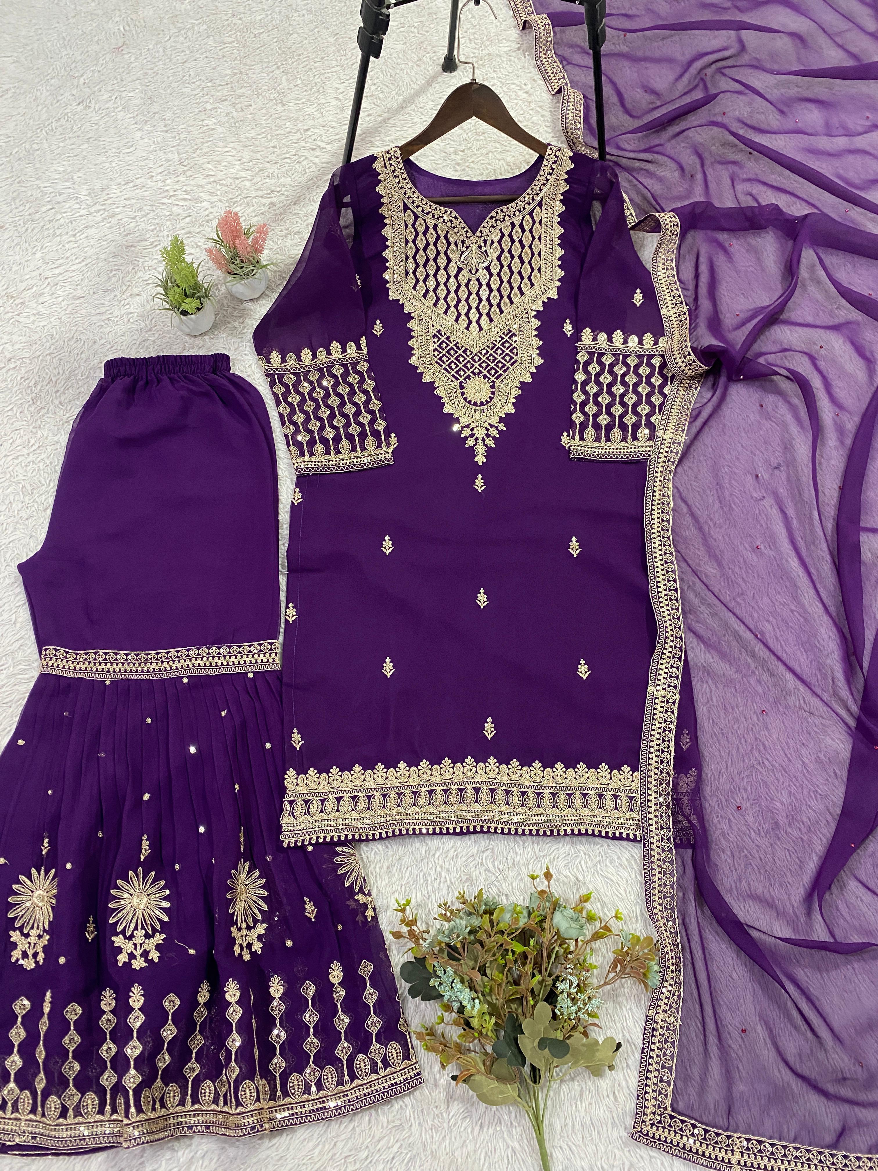 designer sharara set