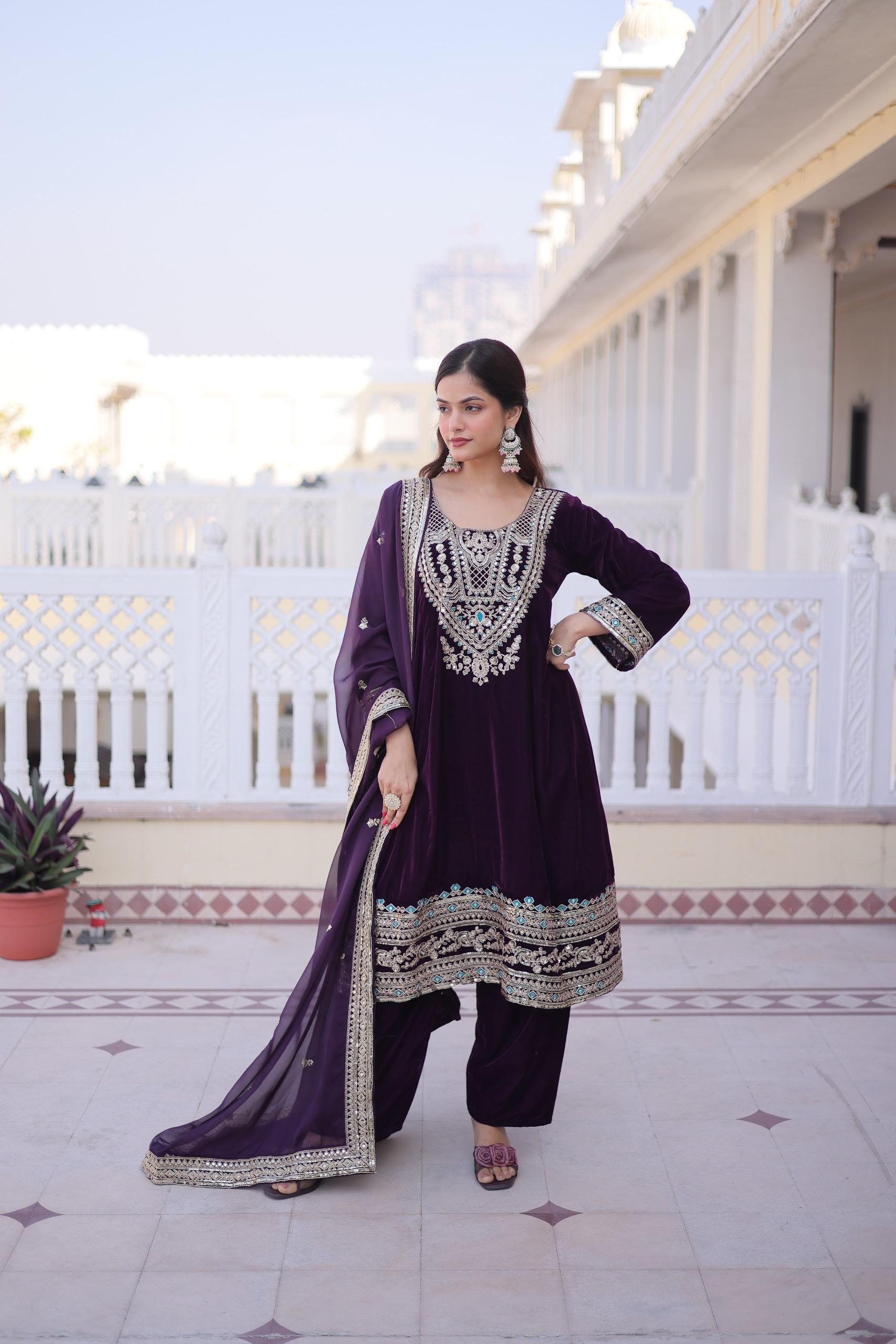 Wine velvet festive outfit

