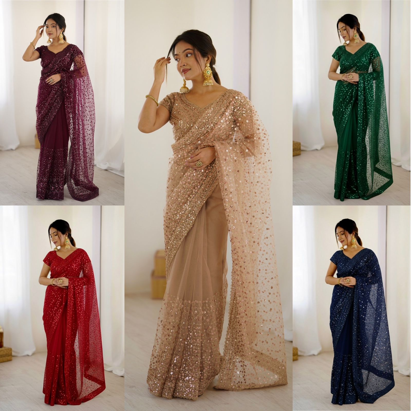wedding saree net fabric  