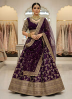 wine purple bridal lehenga choli  