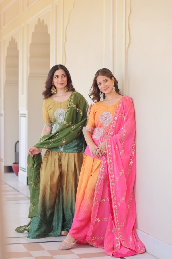 Premium Designer Readymade Top-Sharara-Dupatta